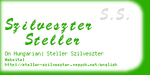 szilveszter steller business card